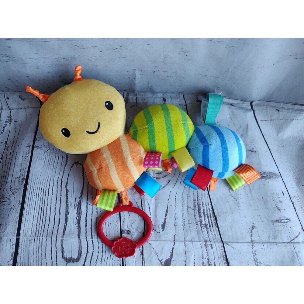Taggies Stuffed Plush Colorful Musical Caterpillar Crib Carseat Handle Baby Toy